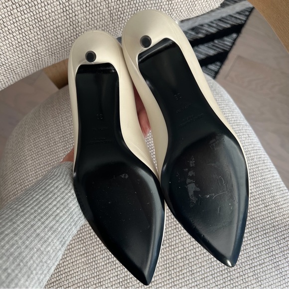 Saint Laurent YSL Anais Bow Pumps in Cream - Picture 6 of 8